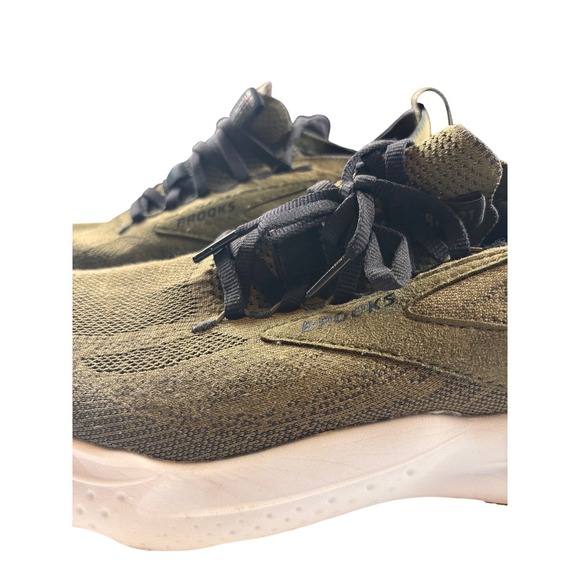 Brooks Glycerin StealthFit 21 Mens Running Shoes Olive Green Black White
